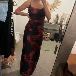 House of CB ‘Nalini’ Romantic Dark Floral Mesh Corset Dress. Size M! NWOT